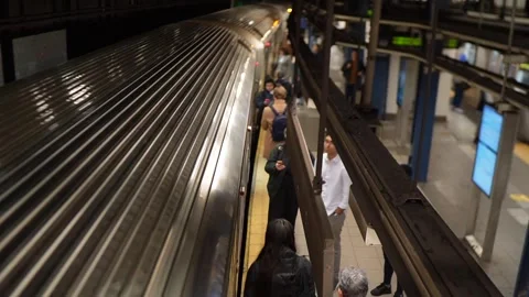 Entering and exit train Stock Footage 240353236