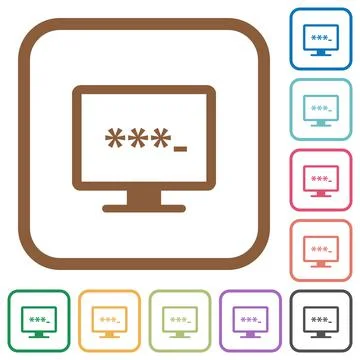 Entering to application simple icons Stock Illustration