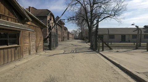 Entering to Auschwitz Concentration Camp Stock Footage 52784196