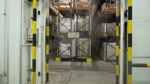 Entering The Cold Warehouse Stock Footage