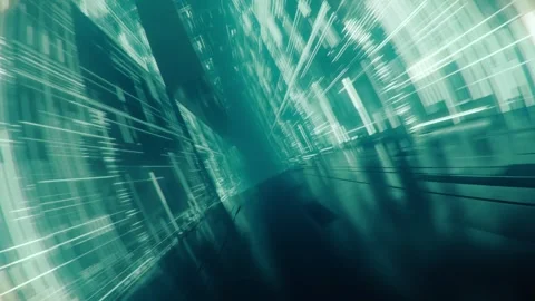 Entering the cyberspace. Inside the computer. Internet. Data streams, data Video stock 249626580