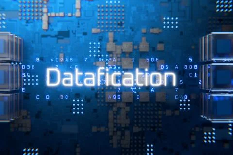 Entering data into the database. Datafication. Concept of data collection a.. Illustrazione stock
