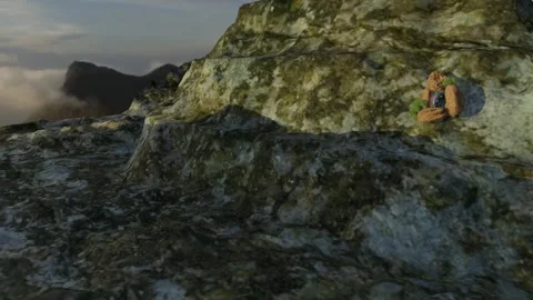 Entering the diamond cave and finding a pyramid at the end. Stock Footage 332564240