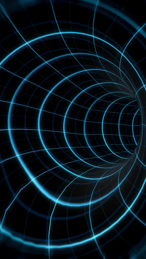 Entering the Digital Grid Tunnel Vertical Stock Footage 320045927