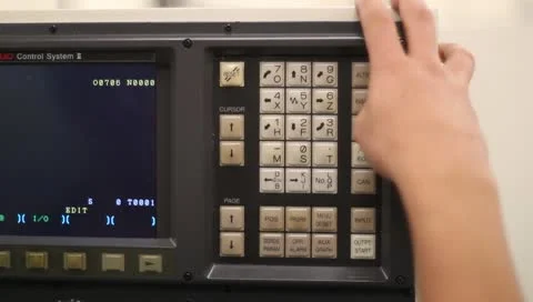 Entering information in CNC machine CU Stock-Footage 10689365