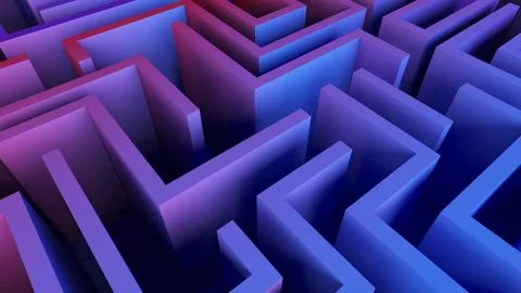 Entering a labyrinth of complex paths and adventures, business ideas encoun.. Foto stock