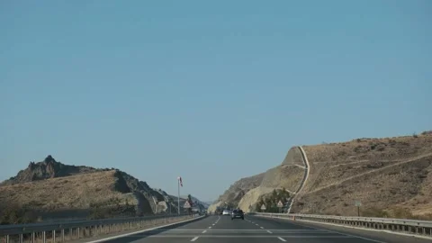 Entering the leeward side of the Taurus mountains in Anatolia. 4k Stock Footage 146029651