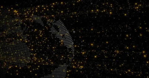 Entering left globe rotating and shifting with code scrolling and sparks Stock Footage 310864138