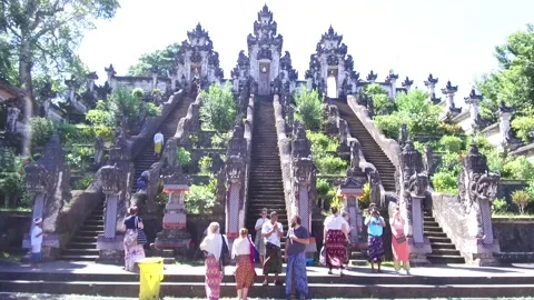 Entering the Lempuyang Temple, Bali, Indonesia Stock Footage 131153653