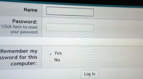 Entering login and password for access into the site or forum Stock-Footage 33061148