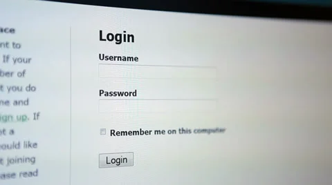 Entering login and password for access into the site Video stock 33061346