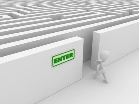 Entering the maze Stock Illustration