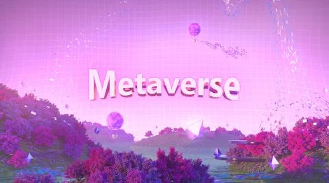 Entering the Metaverse, a virtual world for work and play. 3D Illustration Illustrazione stock