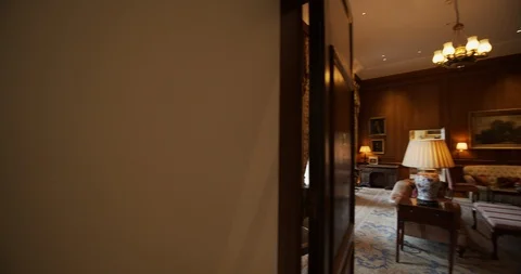 Entering Into The Old Library  Stock Footage 107556332