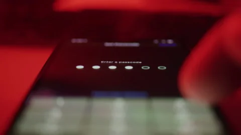 Entering a Passcode Into a Phone Video stock 219567779