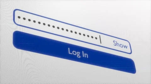 Entering password on computer.  8 digit parole. Internet security concept. Stock Footage 247911285
