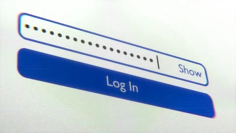 Entering password on computer.  8 digit parole. Internet security concept. Stock Footage 247911336