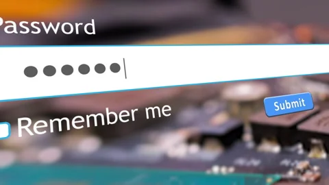 Entering password to sign in on a website in a browser form box Stock Footage 334022571