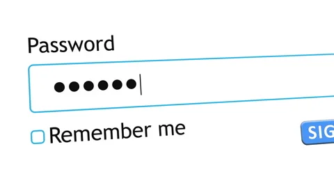 Entering password in website form on computer with white background Video stock 334022072