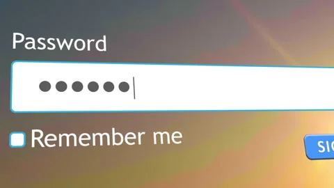 Entering a password in a website form on a computer screen 스톡 동영상 334022666