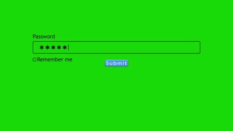 Entering password on website form with green screen background Stock Footage 346711204