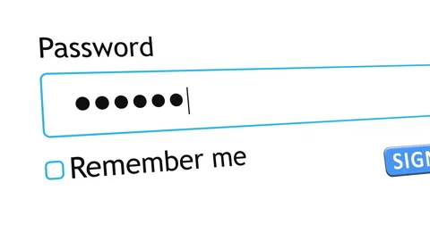 Entering password on website form in internet browser for secure access Stock Footage 334022059