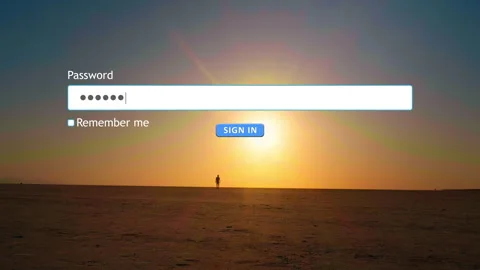 Entering a password for a website sign-in in an internet browser Stock Footage 334022669