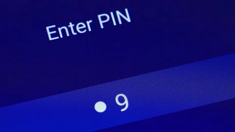 Entering a Pin Code on a Smartphone Stock Footage 254042108