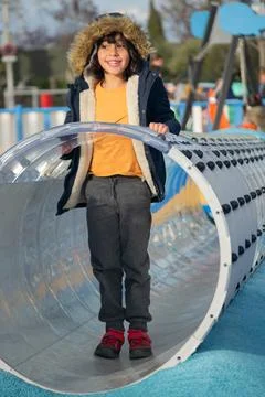 Entering the plastic pipe Stock Photos