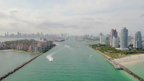 Entering The Port Of Miami Stock Footage 171246794