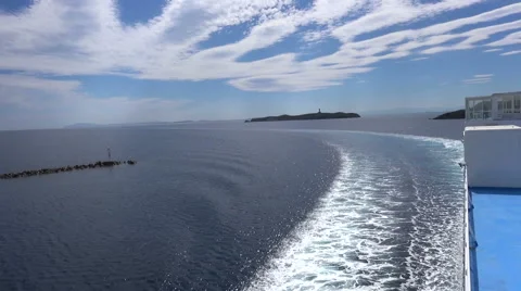 Entering Port of Syros Island in Greece Stock Footage 59169043