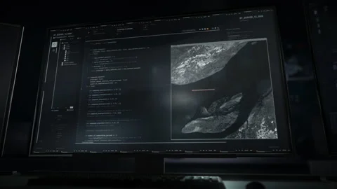 Entering programming commands into the modern internet hacking software Stock Footage 211967625