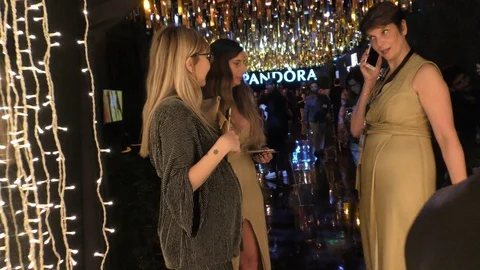 Entering the reception room and bar during the Gala of Tel Aviv Fashion Week Stock Footage 88084659
