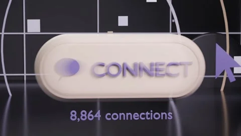 Entering right purple cursor hovering, clicking 3D CONNECT button in studio, Stock Footage 339194064