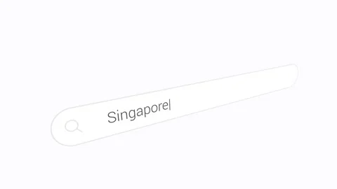 Entering Singapore Into a Search Engine - Close Up Stock Footage 334850433
