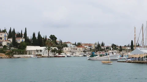 Entering Spetses Stock Footage 122940537