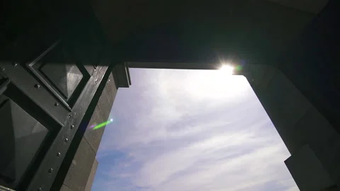 Entering through arched gate. sunshine bright day Stock Footage 197741925