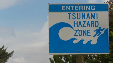 Entering tsunami zone, zoom reveal to road Stock Footage
