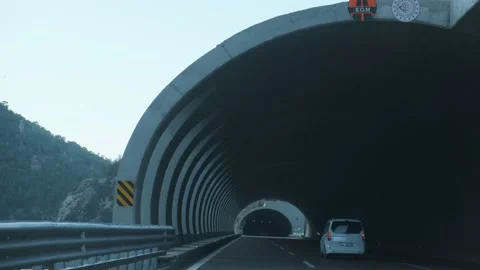 Entering a tunnel in the Taurus mountain range Stock Footage 146029924