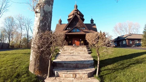 Entering a Unique Building Stock Footage 130059539