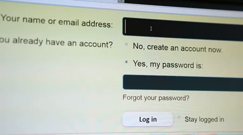 Entering username and password for log in internet site 動画素材 33120518