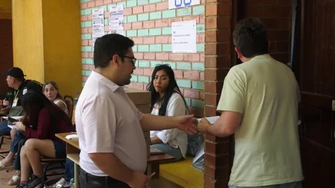 Entering to vote Stock Footage 315082123