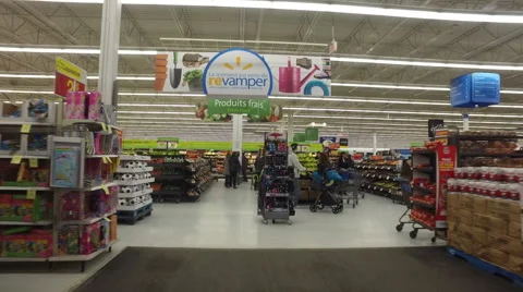 Entering Walmart Store - Smooth Steadicam Flow Stock Footage 62048057