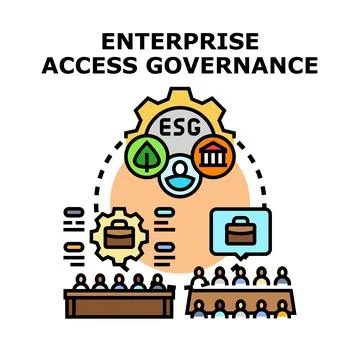 Enterprise access governance establishing security and ethical standards Stockillustratie