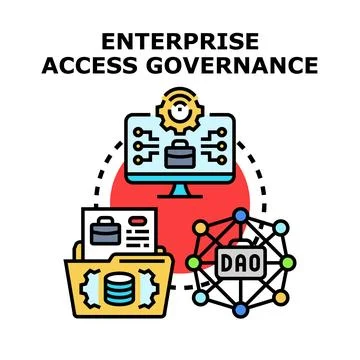 Enterprise access governance system managing data flow イラスト素材