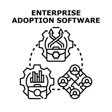 Enterprise adoption software concept engaging business process Stock Illustration