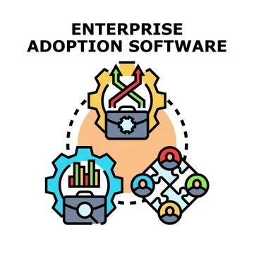 Enterprise adoption software concept engaging business process Illustrazione stock