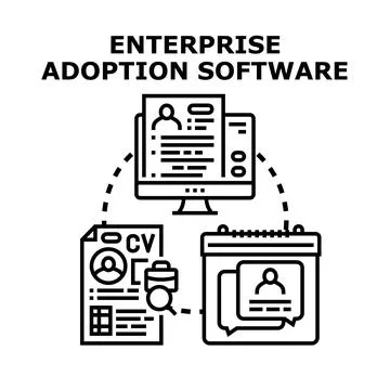 Enterprise adoption software managing human resources onboarding process Stock Illustration