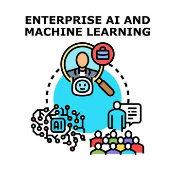 Enterprise ai and machine learning business solutions Illustrazione stock