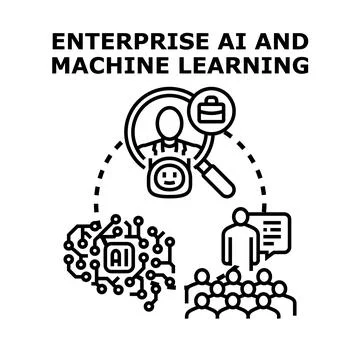 Enterprise ai and machine learning business solutions Illustrazione stock